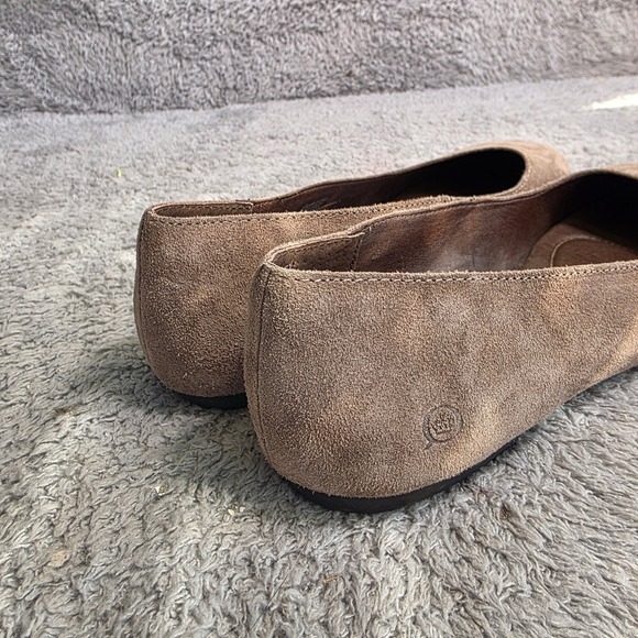 Born Ballet Flats Taupe Suede Round Toe Comfort Slip On Womens 10M Excellent - Picture 4 of 6
